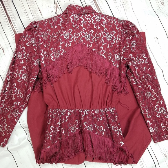 SOLD Vintage Cowgirl Western Fringe Lace Dress - Picture 2 of 6